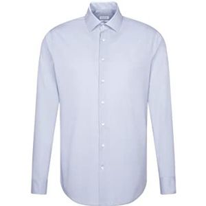 Seidensticker Heren Business Slim Fit - Bügelfrees, Sleeves Hemd met Kent-Kragen - Langarm - 100% katoenen overhemd, blauw (Hellblauw 10), 39 heren, Blauw