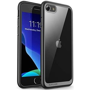 SUPCASE iPhone SE 7/8 4,7 inch 2020/2022 hoes transparant krasbestendig zwart