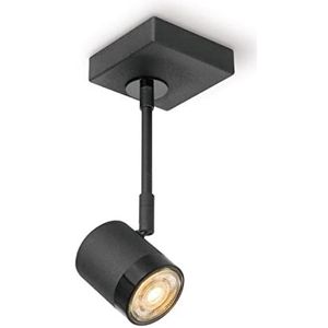 HSH Manu LED-plafondlamp, draaibaar, draaibaar, GU10, 5 W, dimbaar, zwart, 3000 K