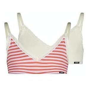 Skiny Cottonlace Multipack T-shirt-beha voor meisjes, orangefire stripes selection