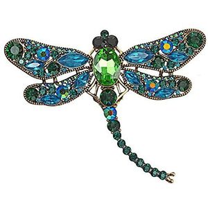Mecool Dragonfly broche met geïmiteerde kristallen bedel legering vliegende insect broche glas, Legering, metaallegering, kristal