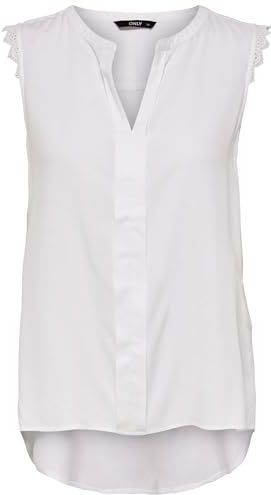 ONLY Onlkimmi S/L Top Wvn Noos Tanktop voor dames, Wit