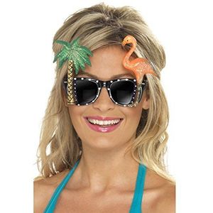 Smiffys Hawaiiaanse bril met flamingo en palm