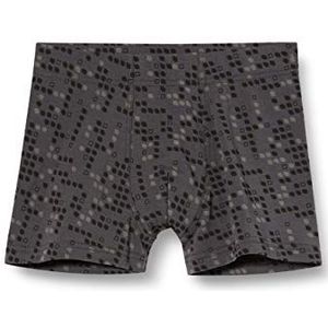 Sanetta Trendy jongens leisteen boxershort met pixel alloverprint, grijs, 128, grijs.