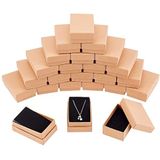 nbeads 24 stuks kleine kraftbruine kartonnen dozen sieradendoos doos met deksel voor halsketting ring cadeau display, 8 x 5 x 3 cm