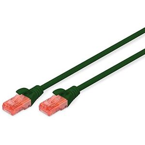 DIGITUS Cat 6-0,25m LAN-kabel RJ45 netwerkkabel UTP onafgeschermd Cat-6A en Cat-5e groen