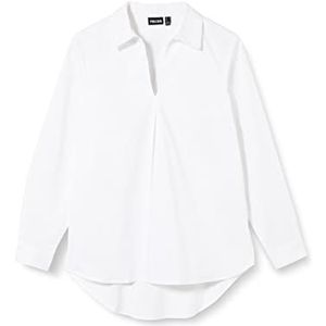 PIECES Pcbeatrice LS Top BC Blouses pour Femme, blanc brillant, XS