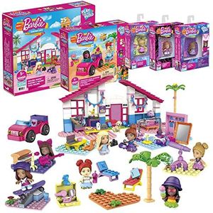 barbie Mega Construx Barbie Set van 5 bouwdozen met 7 minifiguren, bouwsteenspel, 440 delen, voor kinderen vanaf 5 jaar, Hbf32 exclusief bij Amazon