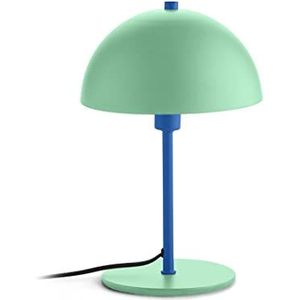 Fisura - Metalen tafellamp ""Domus"" in de kleur mint en blauw. Het nachtlampje is compatibel met E14-lampen. Warm en ontspannend licht. Leeslamp. Afmetingen 18 cm x 32 cm.