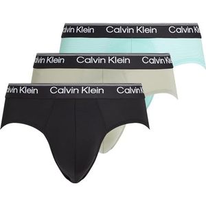 Calvin Klein Hip Brief 3pk 000nb2568a Heupbroek voor heren, Veelkleurig (Zwart, Palmblad Str_beau Bl, F Mauve), L