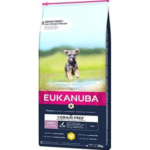 Eukanuba Graanvrij puppyvoer met kip voor kleine en middelgrote rassen - graanvrij droogvoer voor junioren 12 kg
