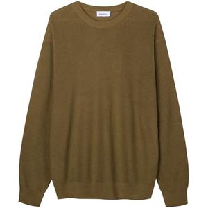 Diana Studio, Col rond en Tricot - Homme, 100% Coton, Manches Longues, Regular Fit, Vert militaire, L