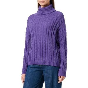 myMo Pull en Tricot Texture Col Haut pour Femme Acrylique Violet Taille XS/S Chandail, Violet, violet, XS