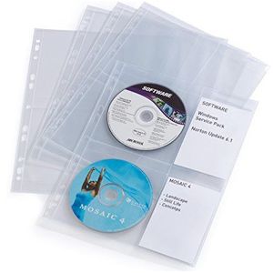 Durable 523819 CD-/DVD-cover Eco met universele perforaties voor 4 cd's/dvd's, zakken met 10 hoezen