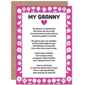 Wenskaart met gedicht ""Grandma