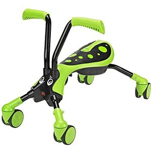 Scramblebug Hornet Groen, eerste loopfiets voor kinderen van 1 tot 3 jaar, binnen en buiten, 4-wielige drager zonder pedalen, inklapbaar in 3 klikken, jongens en meisjes