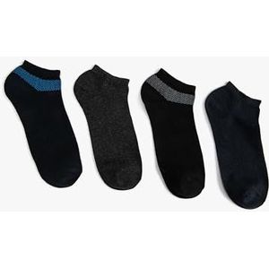 Koton Lot de 4 paires de chaussettes bottines pour homme, Bleu marine (616), taille unique
