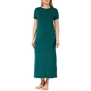 Emporio Armani Maxi-jurk voor dames, van elastische viscose, tropisch groen, maat L, Tropisch groen