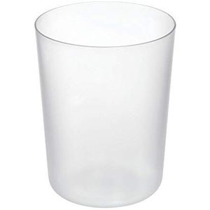 iDesign Ronde afvalemmer, kleine afvalemmer van robuust kunststof in modern design, veelzijdige prullenbak voor badkamer, kantoor, keuken enz., wit