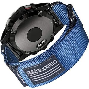 Compatibel met Garmin horlogebandje - Superrobuust nylon sportbandje met geweven gesp - Voor Fenix/Forerunner/Vivoactive/Approach/MARQ/Quatix/D2-serie - Robuuste reservearmband voor heren, Nee