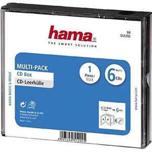 Hama Multipack behuizing (voor 6 CD/DVD/Blu-ray, multipack, 6-in-1, CD-beschermhoes) zwart/transparant