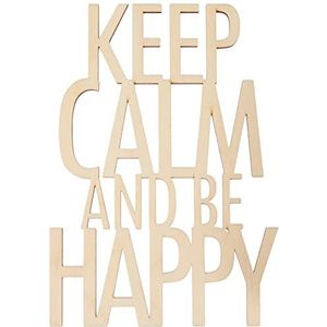 Rayher 46415505 Schrijft. Hout ""Keep Calm..be happy""FSC100%