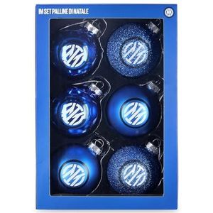 Inter - Set van 6 premium kerstballen - ideale kerstdecoratie als cadeau en voor alle fans Inter