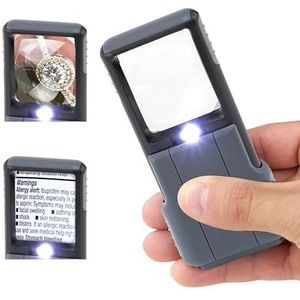 Carson MiniBrite asferische zakloep met LED-lichtfunctie en een beschermend deksel, 5-voudige vergroting (PO-55)