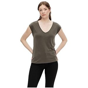 Pieces PCKAMALA TEE NOOS dames T-shirt, Olijf, zwart