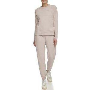 DKNY Sweat-shirt à col rond avec logo métallique pour femme, Dune, X-Small, divers, XS