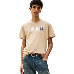 Tommy Jeans T-shirt S/S pour homme, Kaki (limon), L