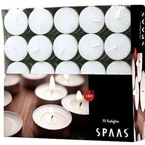 SPAAS Theelichten doos x75, ± 8 uur - wit