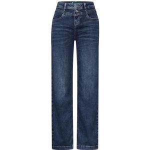 Street One Dames Jeans Wijde Casual Fit Hoge Taille Wi Mid Blue Wash., 29, Mid Blue Wash.