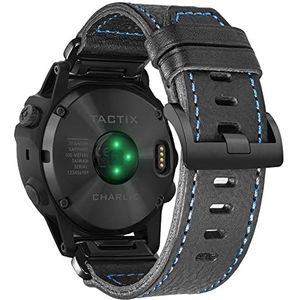 Echt leren horlogebandje, compatibel met Garmin Watch. Retro vintage-horlogeband voor Fenix/Forerunner/Vivoactive/Approach/Marq/Quatix/D2-series, duurzame reserveband, Leer