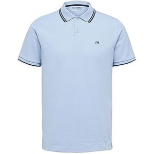 SELETED HOMME Slhdante Sport SS Polo W Noos T-shirt voor heren, Skyway/Details: gemêleerd