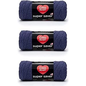 Red Heart Super Saver 3 x 141 g denim wol - acryl - 4 x medium (gekamd) - 360 m - brei/haken