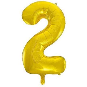 Unique Party - Reuzenballon nummer 2, kleur goud, 86 cm (55762)