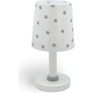Dalber 82211B Nachtlampje voor kinderkamer, sterrenmotief, wit/grijs, E14