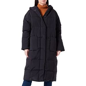 Mexx Extra grote gewatteerde jas met capuchon voor dames, zwart, XS-S, zwart.