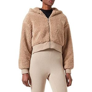 Urban Classics Oversized sherpa-jas voor dames, Licht Taupe