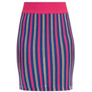 faina Mini jupe en tricot pour femme, Rose/multicolore, S