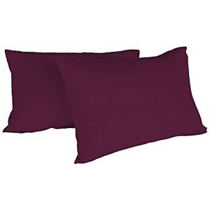 Italian Bed Linen Max Color kussenslopen, 100% katoen, pruim, 52 x 82 cm
