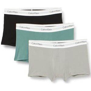 Calvin Klein Set van 3 boxershorts van stretchkatoen voor heren, Groen (Sagebush Green, Zwart, Griffin)