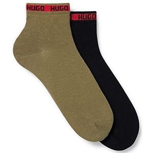 HUGO 2 strepen Sh Tape Cc korte sokken voor heren, Open Groen