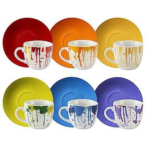 Excelsa Dripping koffiekopjes, porselein, 6 stuks