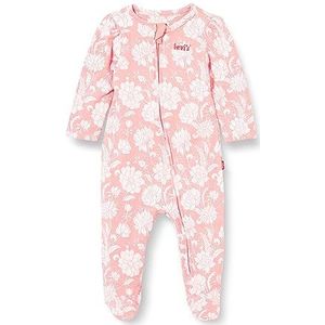 Levi's Lvg 1ej244 Voetenpak met bloemenpatroon voor baby's, meisjes, Roze glazuur.