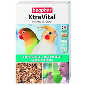 BEAPHAR XTRAVITAL - voer voor grote parkieten - bevat fruit, zaden en eieren - versterkt het immuunsysteem - zorgt voor een mooi verening en houdt gezond - 500 g