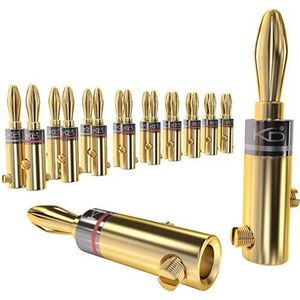 KabelDirekt - Banaanstekker - 10 paar - (stekkers voor luidsprekerkabel tot 6 mm², flexibele aansluiting van de kabels, Hifi-boxen, versterkers, AV-receivers, sound- en stereosystemen)