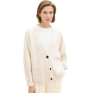 TOM TAILOR 1037784 gebreid damesvest, 10354 - Beige effen