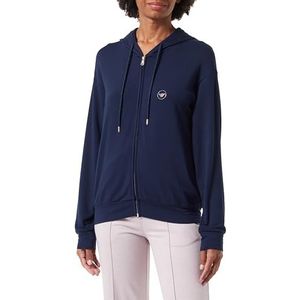 Emporio Armani Studs Micromodal Loungewear Zip Sweatshirt pour femme, Bleu marine, S